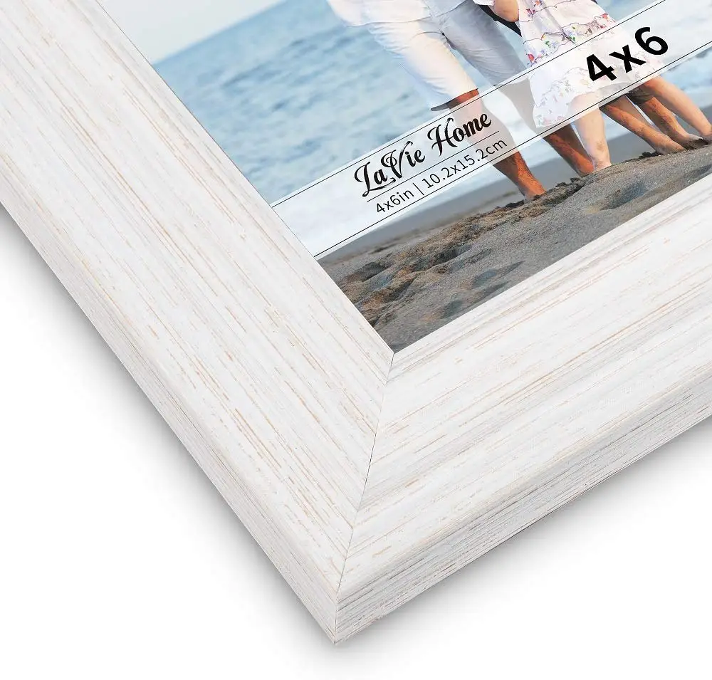 4x6 Set of 3 Elite Collection Rustic Photo Frame Set with High Definition Glass