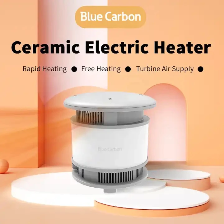 Blue and white porcelain room sun fan heater desktop electric fan solar panel and ac charge