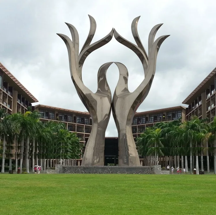 Large outdoor metal decorative art sculpture stainless steel hands sculpture for sale