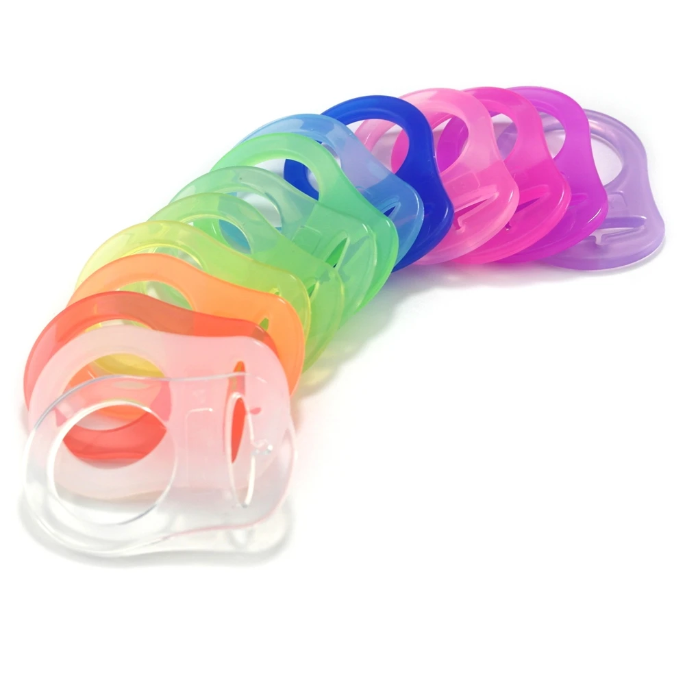 Silicone Baby Pacifier Clip Adapter Rings Holder For Button Style  Nipple Dummy Ring Teething Clip Food Grade Transparent