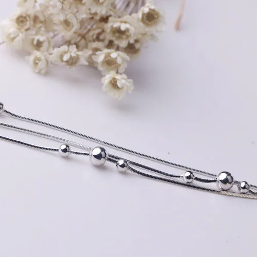 Multi Layer 925 Silver Bracelet Simple Light Luxurious Lucky Beads Charm Bracelet For Women Jewelry Decoration
