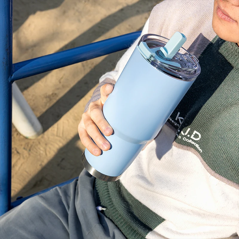 Everich 30oz Flip Straw Tumbler USA EU Top Seller Blank Sublimation 30oz Flip Straw Tumblers With Portable Handle for Car Travel