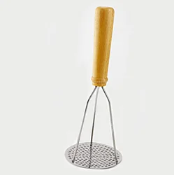 Japanese Compact Style Potato Masher Ricer Potato Press with Wooden Handle