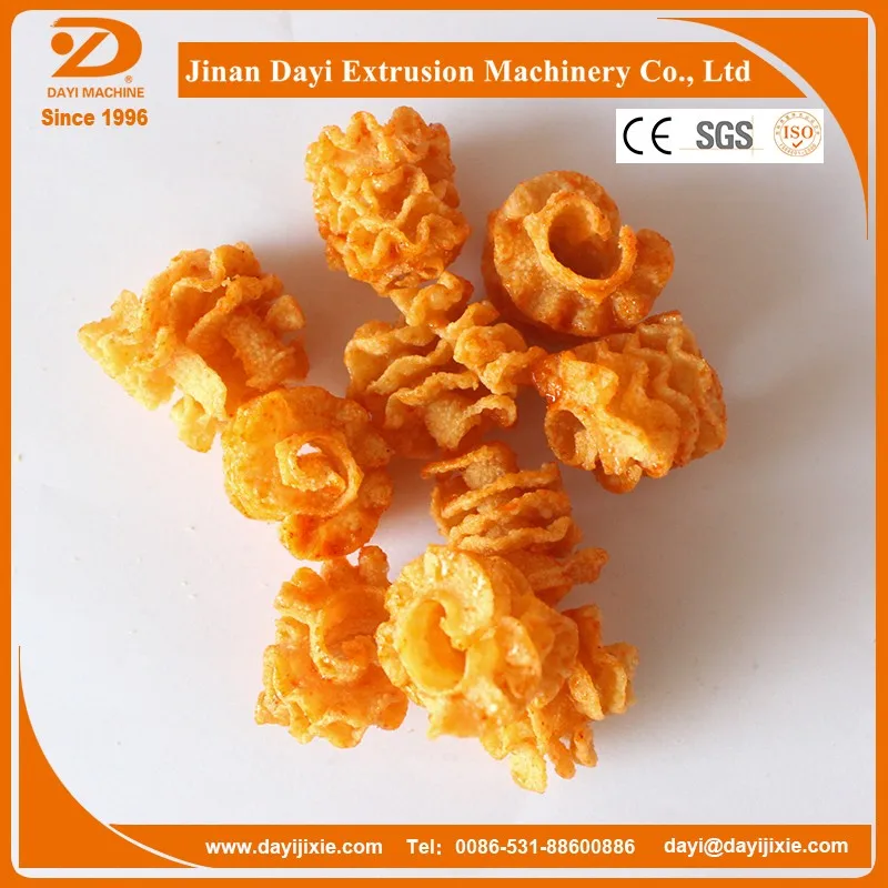 Fried Pallets Snacks Making Machine Fried Snack Food Wheat Flour Bugles Chips Making Machine