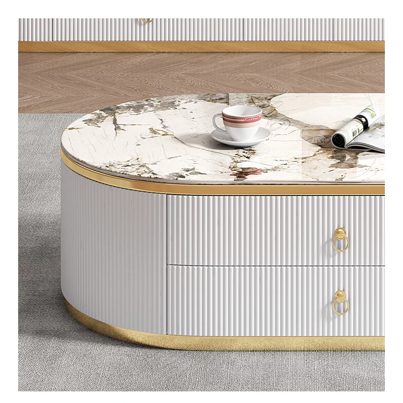 Living Room Furniture Tempered Glass Tv Stand Cabinet Set With 3 Large Drawers For The Bedroom