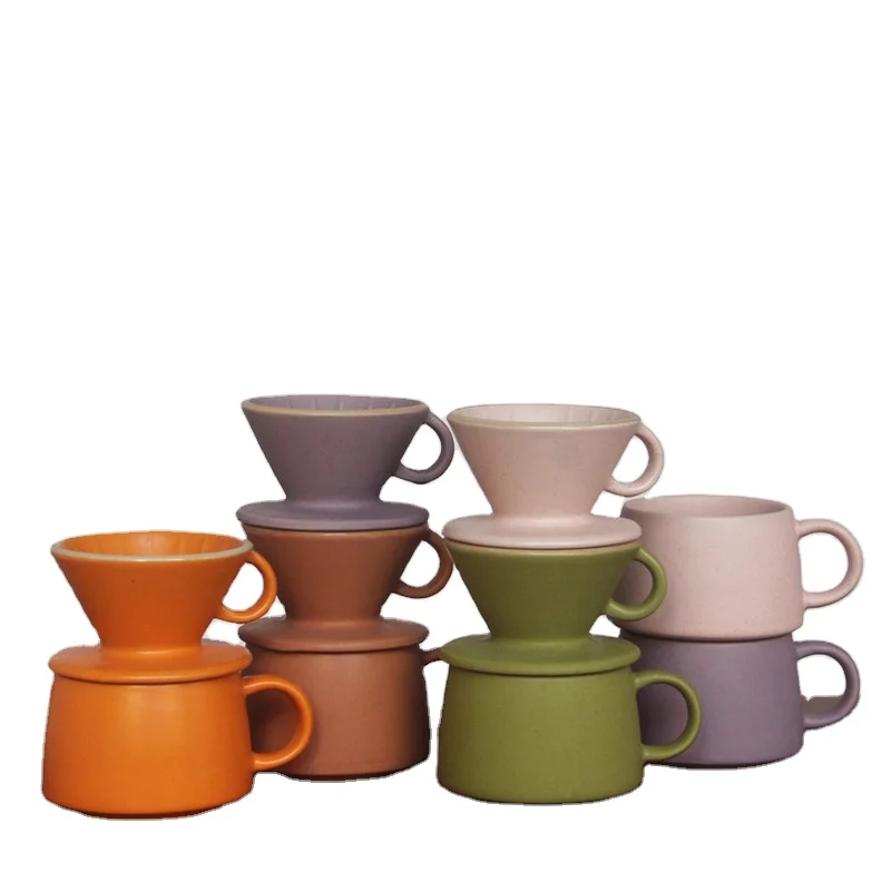Modern Minimalist One-Cup Drip Coffee Maker Hand Brewed Ceramic Coffee Cartridge Filter Cup Set