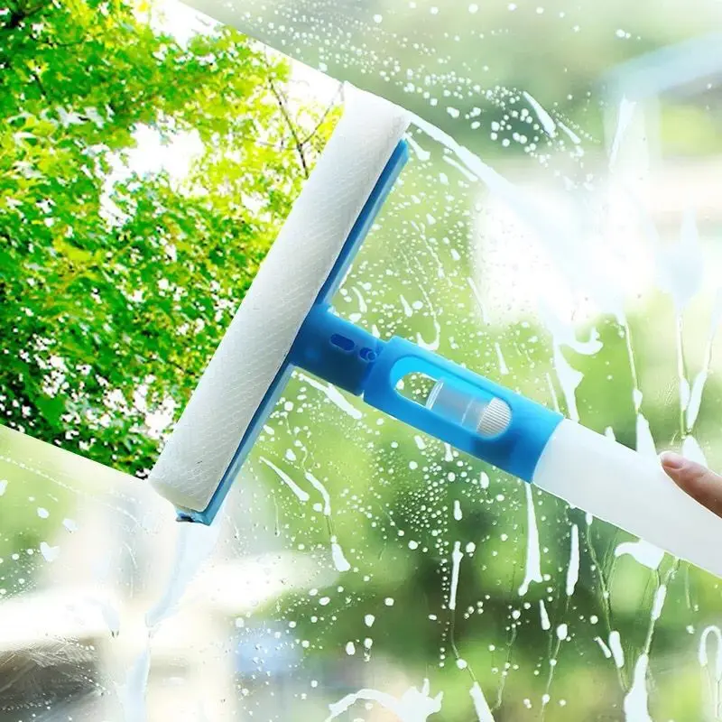 Т-образный вращающийся стеклоочиститель с мягкой ручкой из ТПР скребок для бутылки распылителем воды и нескользящая длинная ручка