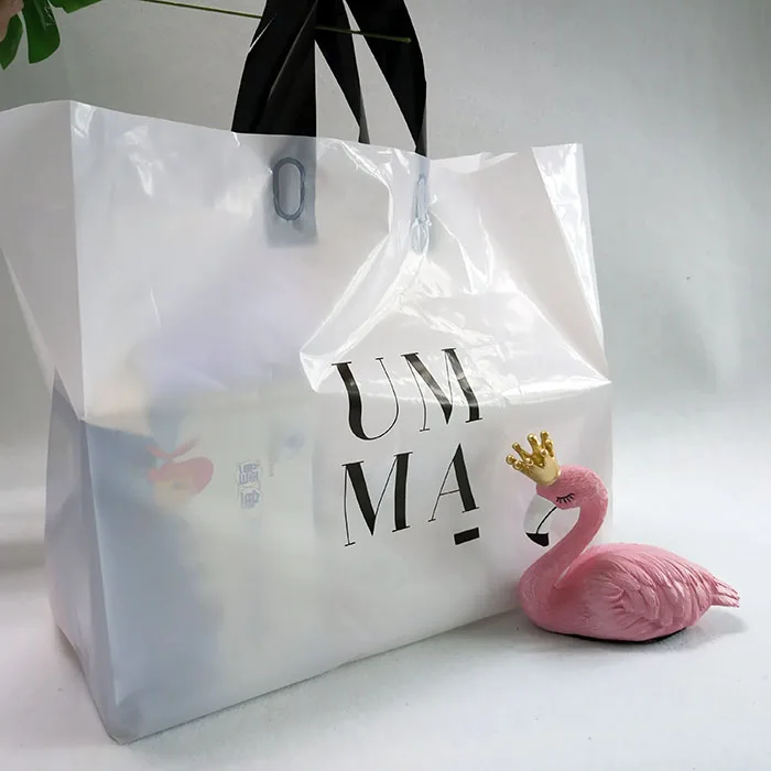 Luxury wholesale hdpe plastic shopping bag carrier handle packing bag for shopping for clothes