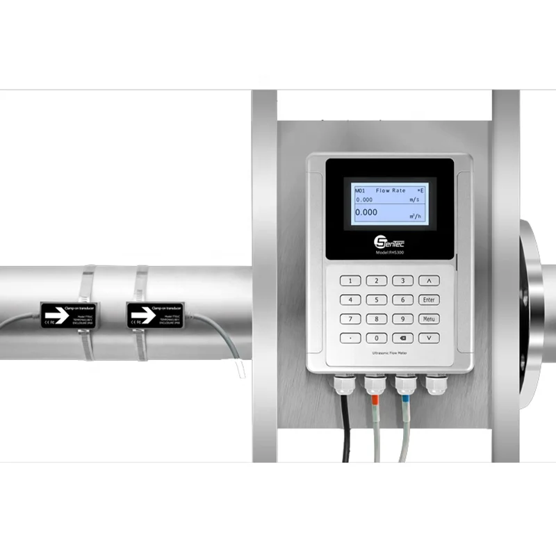 SENTEC FHS300 Display insertion ultrasonic flow meter fixed type ultrasonic flow meter 1% high accuracy ultrasonic flowmet