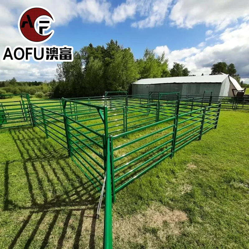 Chinese square tube steel tubing cattle corral fencing factory galvanized welded livestock sheep and goat portable metal fence