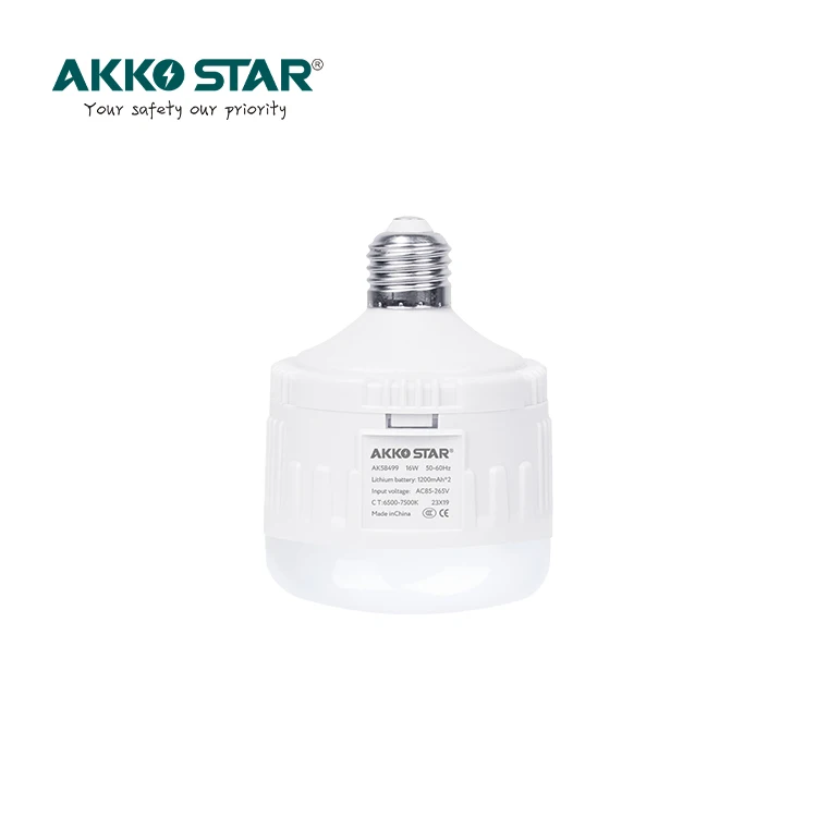 AKKO STAR Высококачественная батарея PBT + PP 6500K AC 85-265V 16W E27 18650 1200mAh * 2 аварийный свет