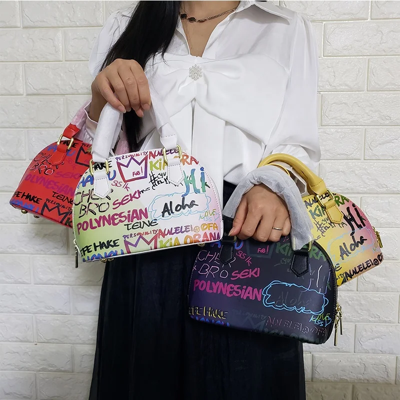 Online Shopping Sac A Main 2023 Cute Tote Purse Messenger Graffiti Shell Bags Shoulder Small Handbags Ladies Hand Bag