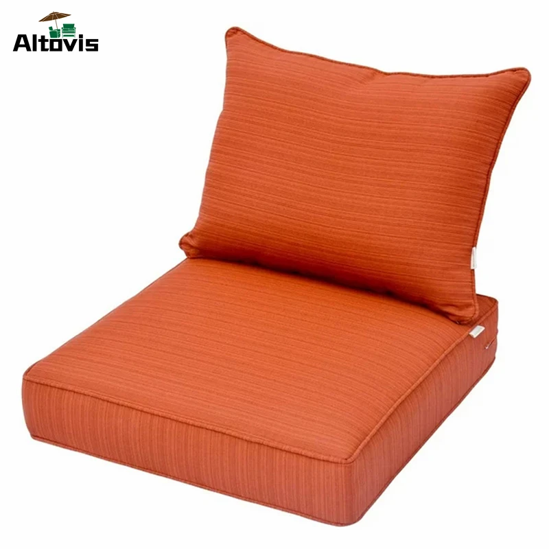 wholesale universal style soft thick patio chair seat pad back cushion for outdoor garden luxurious sofa