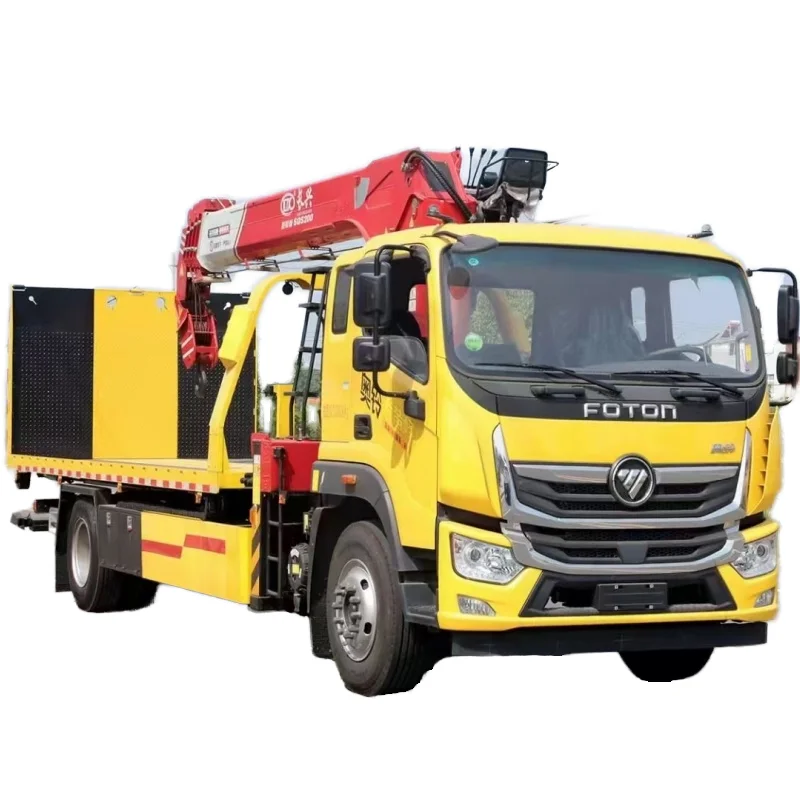 Бортовой эвакуатор Foton 4x2 с гидравлическим стреловым краном 6- 8 тонн 5-8 буксировщик тягач расчищающий препятствия автомобиль