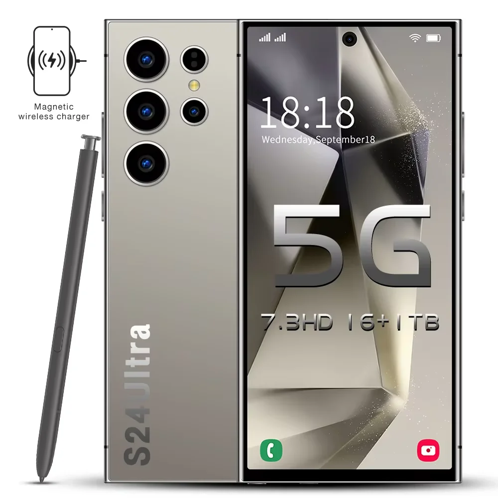 Samsung S24 Ultra 6.8 Inch Android 13.0 Phone Factory Price HD Screen LTE Cellular English 16GB+1TB 72+108MP 5G Mobile Phone