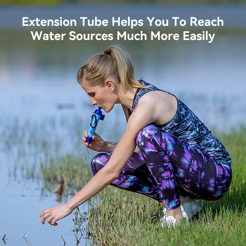 Outdoor Personal Survival Kits Emergency Personal Water Filter 0.01 Micron Water Filter Straw