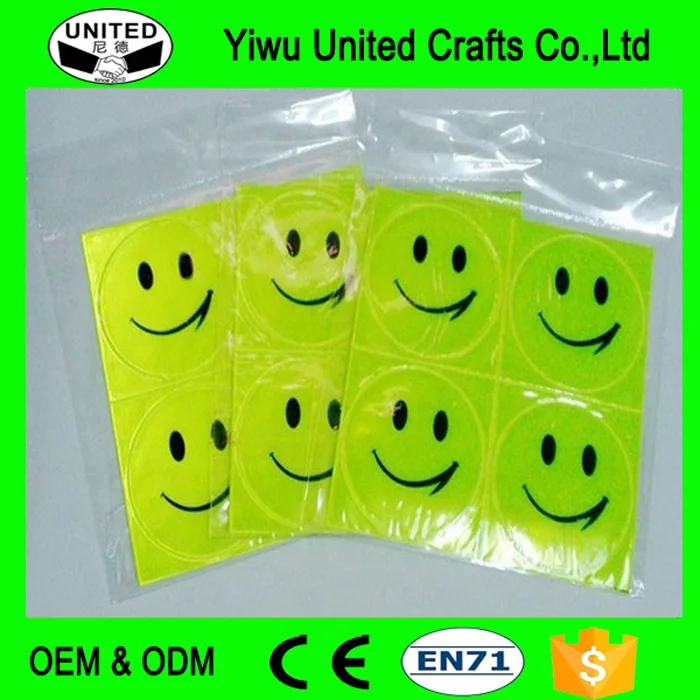 New Wholesale Reflective sticker smile face,motorcycle sticker,Be seen Be safe