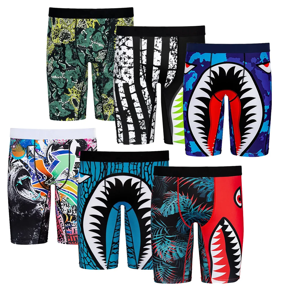 Wholesale  New Style Breathable Workout Men Underwear Customized Design Mens Boxer Fashion Striped Boxer Briefs