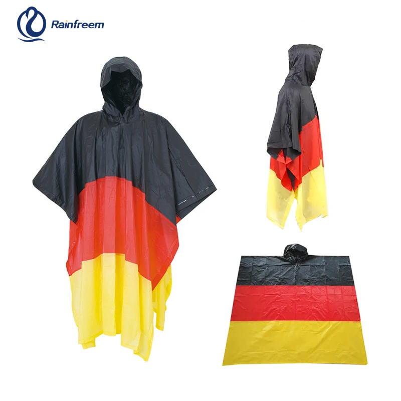high quality pvc flag rain poncho custom print reusable rain poncho for outdoor