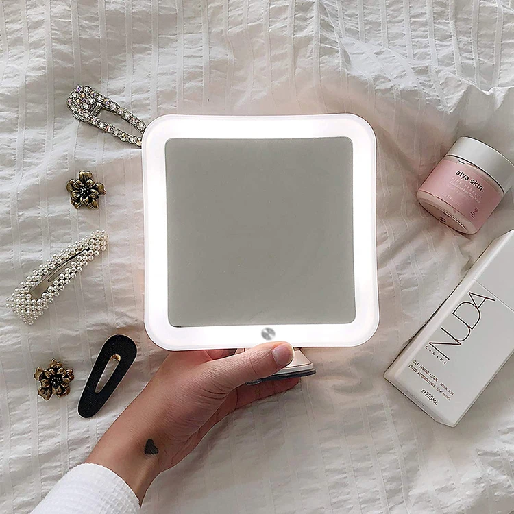 New Model 360 Degree Rotating LED Lighted Makeup Mirror Magnifying Bathroom Shower Suction Cup for Cosmetic Use