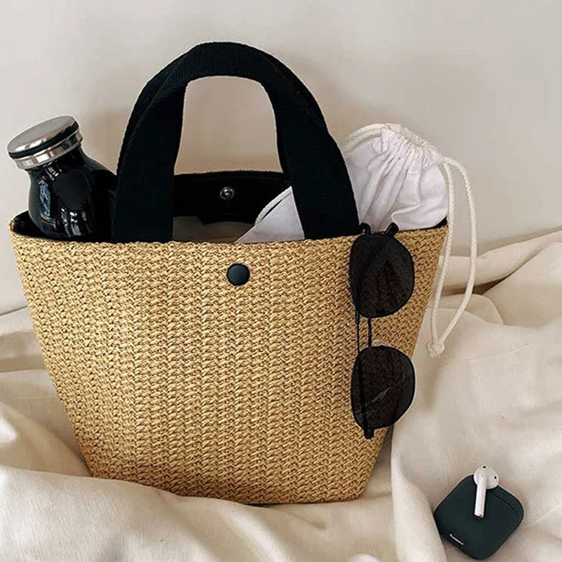 New Arrival Sac A Main Mini Tote Bags Elegant Straw Handbag Summer Beach Bag For Women 2024