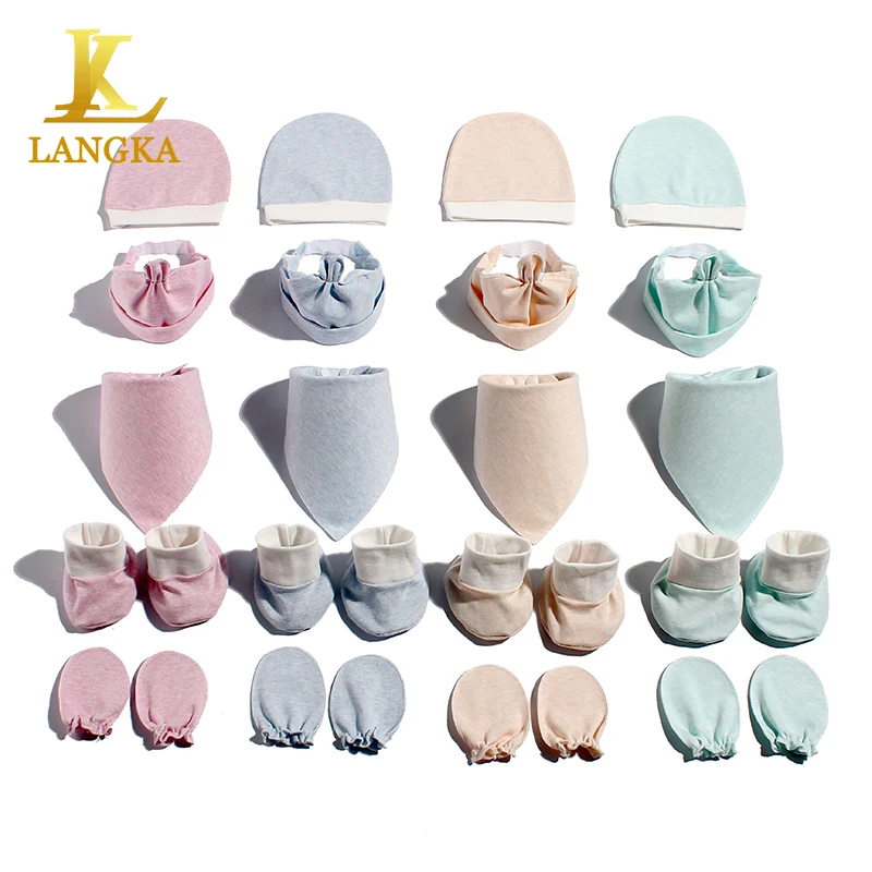 Custom 100% cotton Anti Slip  Knit Combed Cotton new born baby booties