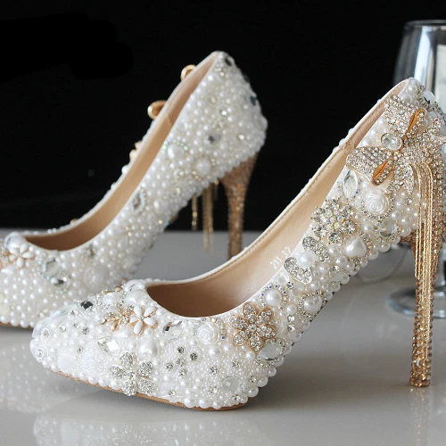 2021 New Fashion 4 inch Supper High Heels Pumps Shoes Floral Heels Bridal Shoes For Women and Ladies