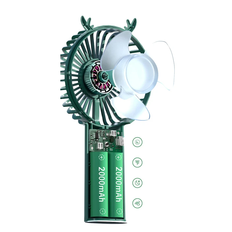 Portable Handheld Fan Rechargeable Table Desk Fan Air Cooling Battery Charging Mini Personal Hand Held Handy Fan