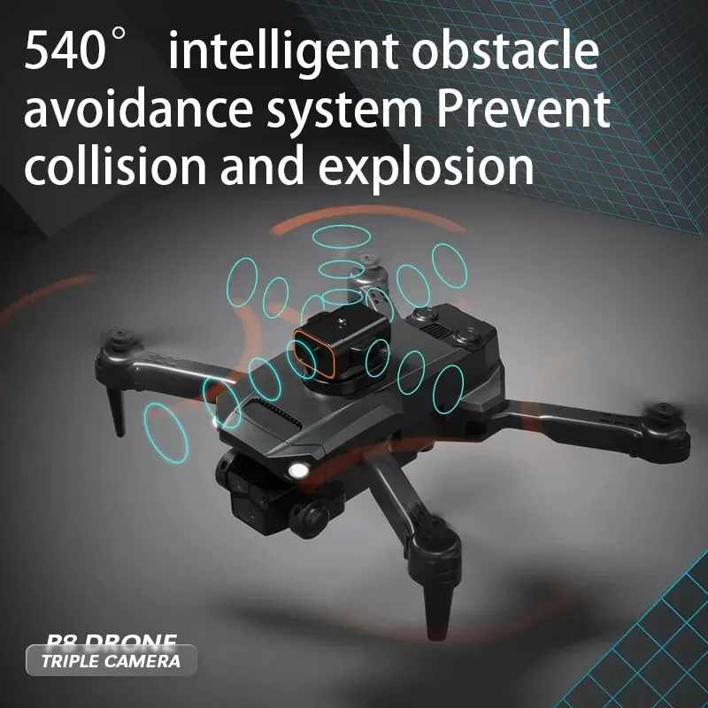 New P8 Pro Professional Drone Obstacle Avoidance 8K Triple HD Camera 5G Brushless Motor Foldable Quadcopter Gifts Toys