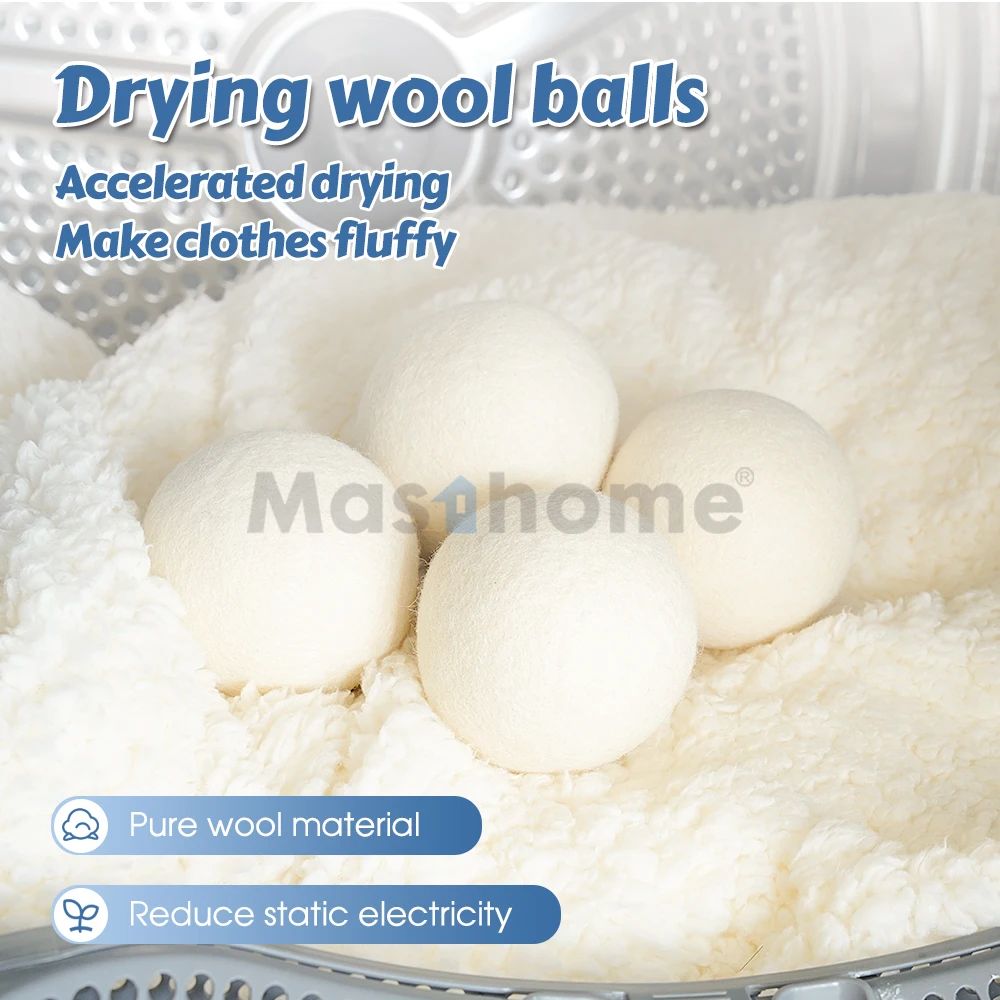 Masthome 2024 New Trending Laundry Balls Natural Reusable Organic Wool Dryer Balls For Laundry