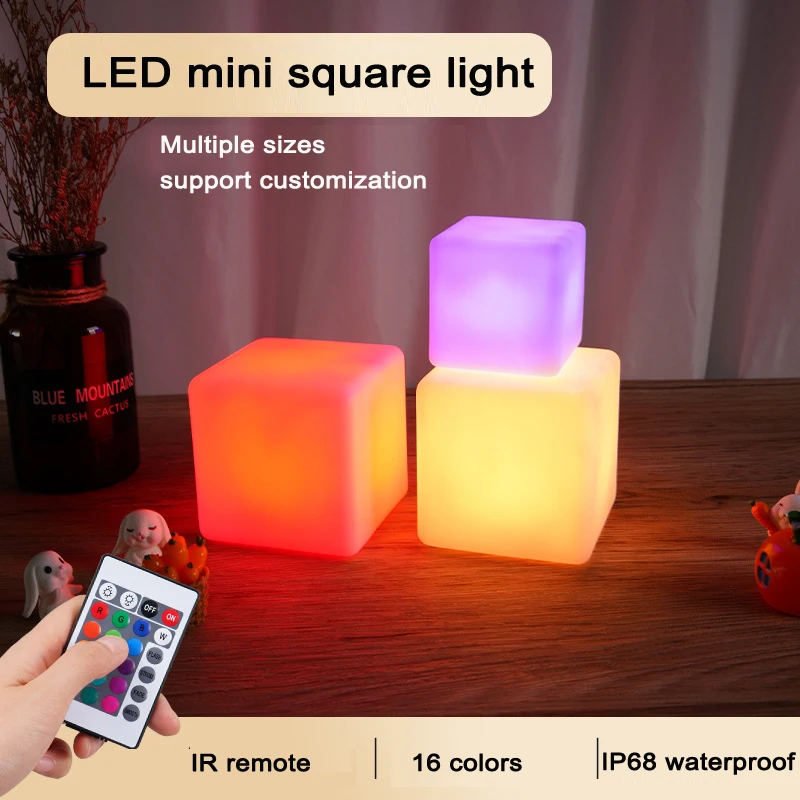 IP65 PE  PVC Popular Waterproof LED Cube Furniture Light Decorative Led Color Changing Light Cube Outdoor Garden Led Light Cube