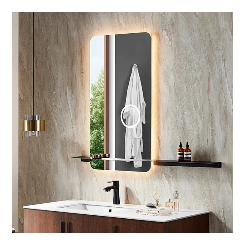 Custom Aluminum Alloy Round Framed Wall Mirror Bathroom Vanity Decoration Frameless Mirror With Led Light