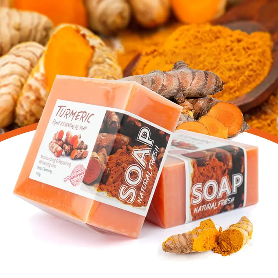 Goat Milk Silk/Turmeric /Ginger /Coffee/Sea Salt Handmade Soap Dead Sea Mud Natural Turmeric Soap