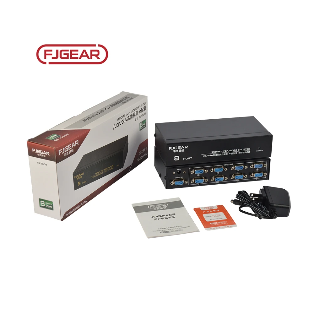 FJ-3508 Video Splitter & Converter 1 Input with 8 Output RGB Bandwidth 350MHz Resolution up to 1920*1440