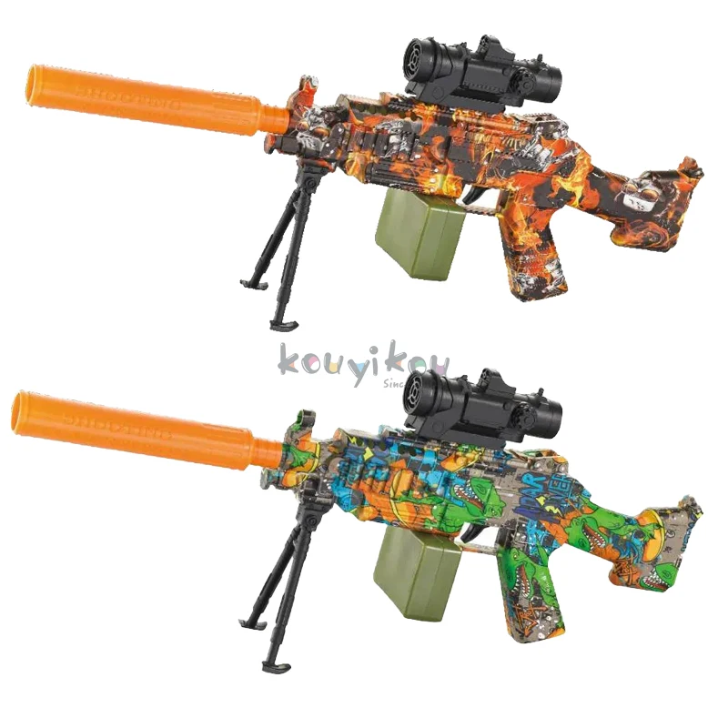 Кик скидка бластер M249 автоматический игрушечный водяной пистолет электрический пистолет-разбрызгатель Мягкая Пуля для мальчика