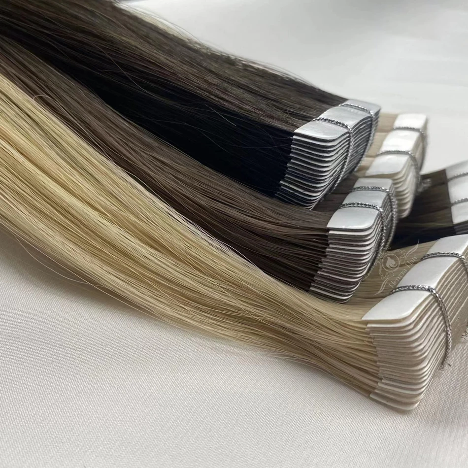 Herrera Blonde Tape Extensions Human Hair 16 18 20 22 24 26 Inch 100Virgin Cuticle Aligned Natural Russian Tape Hair Extensions