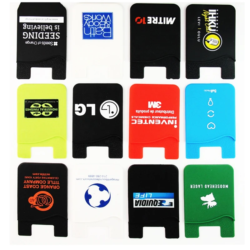 Hot sales Mobile Phone Credit Card Holder custom Silicone Phone Wallet with Single Pocket