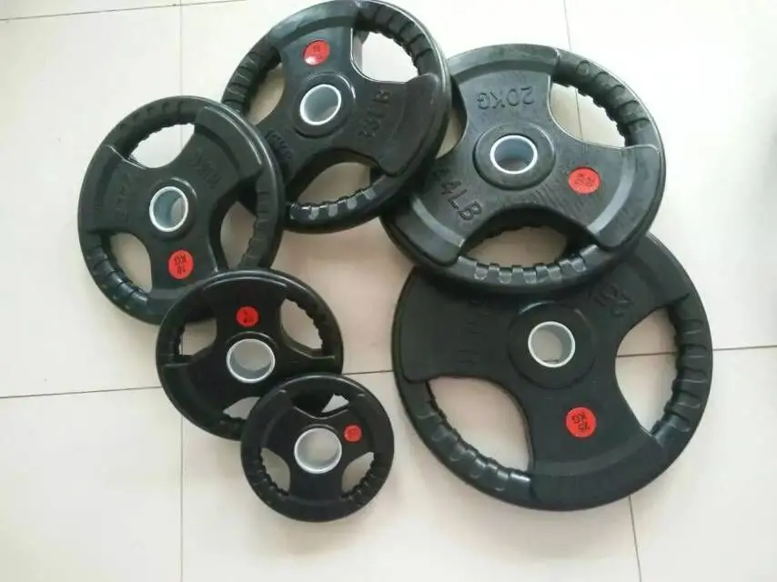wholesale rubber gym fitness barbell lifting Grip dumbbell weight Plates/ bumper plate