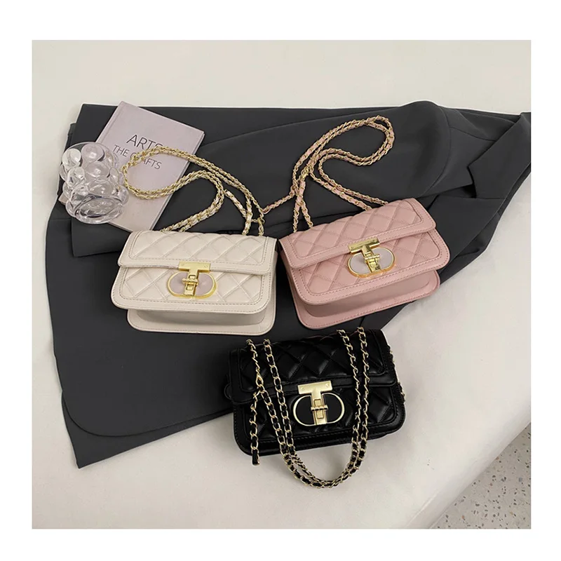 Small Fashion Chain Women Shoulder Bag Designer Quilted Handbag Luxury Pu Leather Crossbody Bag Lady Small Flap Purse and Wallet