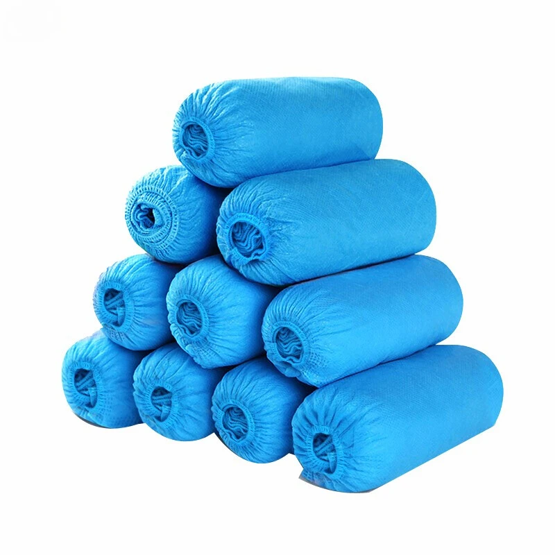 SPP No-slip Pattern 15*40cm Blue Plastic Shoe Cover with Double Elastic