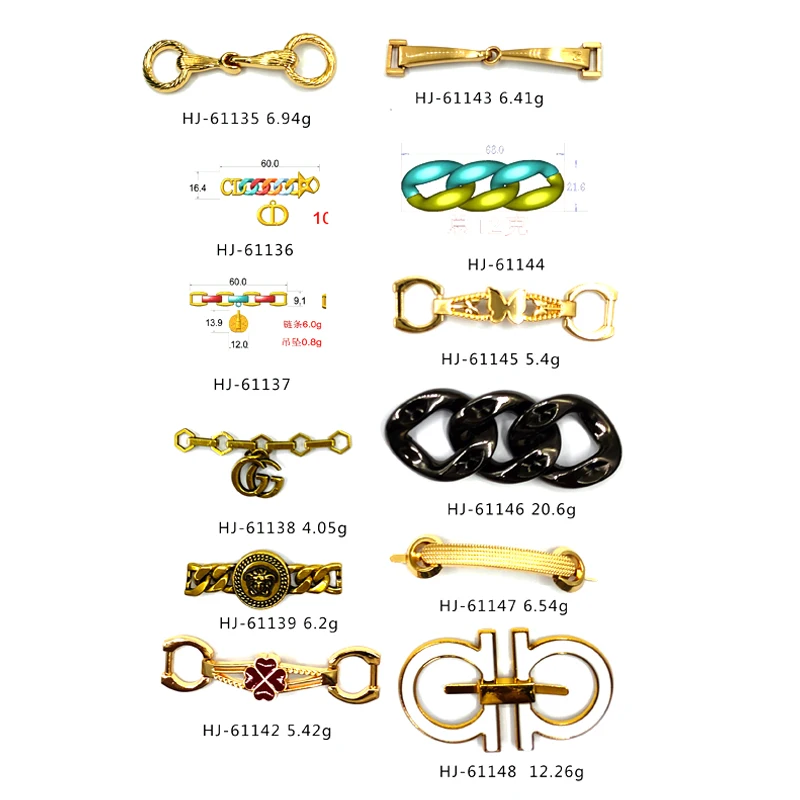 HJ Fashion Accessories Metal Shoe Chain Suitable For Shoe Buckle Shoe Accessories Charm