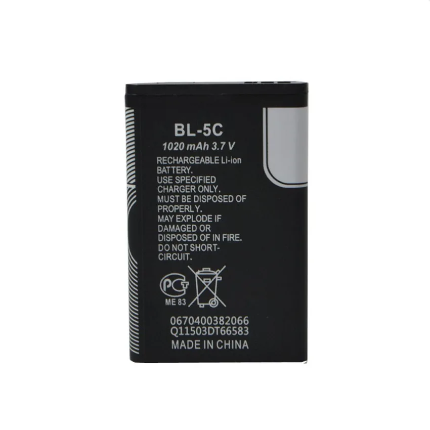  Замена BL-5C BL5C BL 5C высокой емкости литий-ионный аккумулятор 1020mAh батареи для Nokia 1112 1208 1600 2610 2600 n70