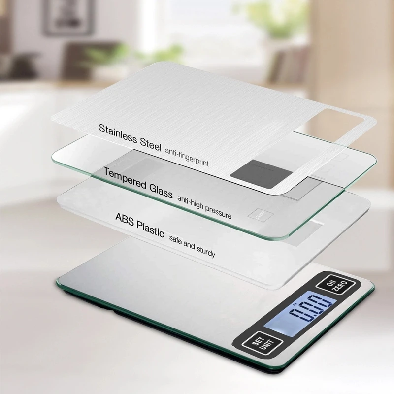 BSCI 10kg 22lb Stainless Steel Glass Plastic Kitchen Food Scale cheap price
