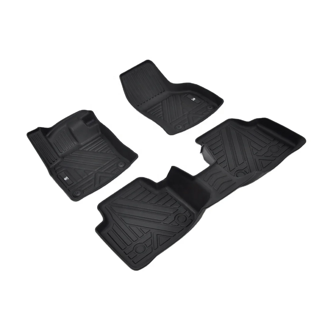 Full Sets 3D Floor Mats 100% Fitment Interior Accessories For VW CC 2019-2023 TPE material All Weather Anti-Slip Waterproof