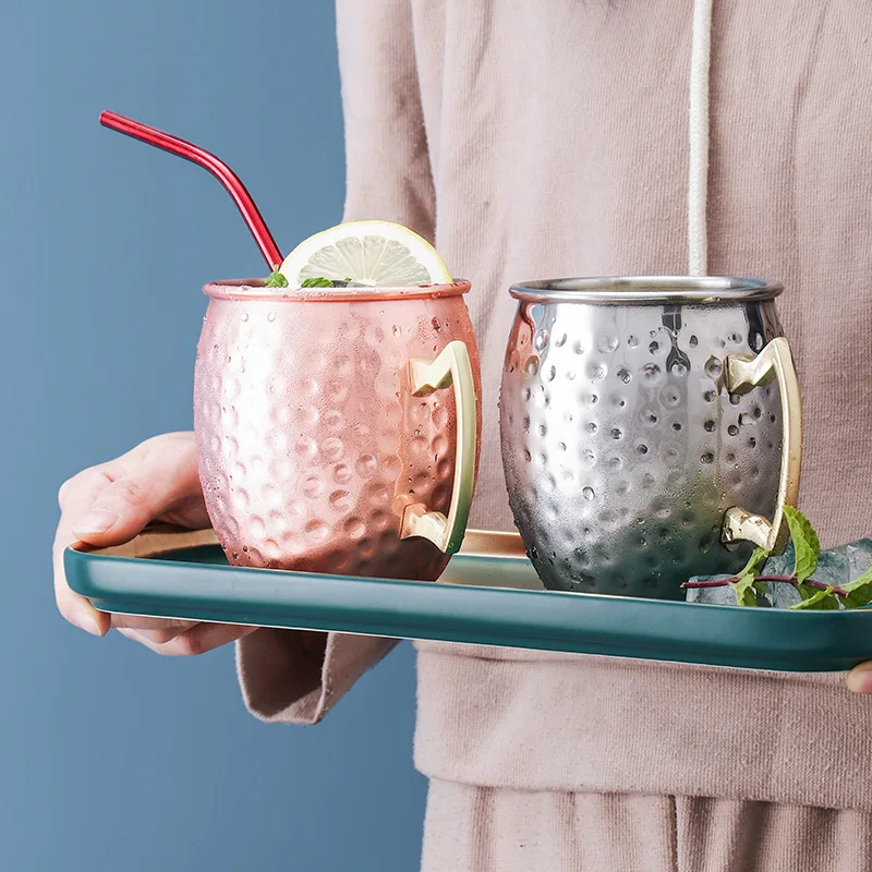 Custom Wholesale Stainless Steel Copper Hammered Custom Cheap Coffee Beer Cups Cocktail Moscow Mule Mug