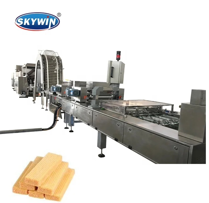 High Efficiency Full Automatic Waffle Biscuit Production Line Wafer Biscuit Making Machine Chocolate Coated Wafer Machine price
