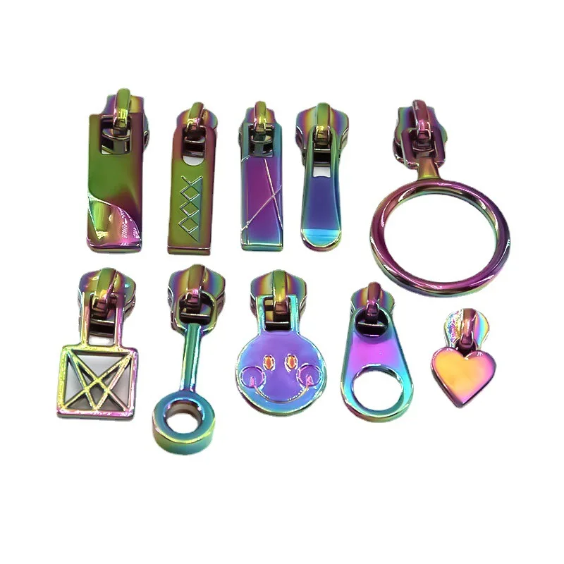 Пользовательский 3 #5 #8 # высококачественный нейлоновый металлический вытяжной наконечник для багажа Модный Цветной Съемник на молнии 3m слайдер