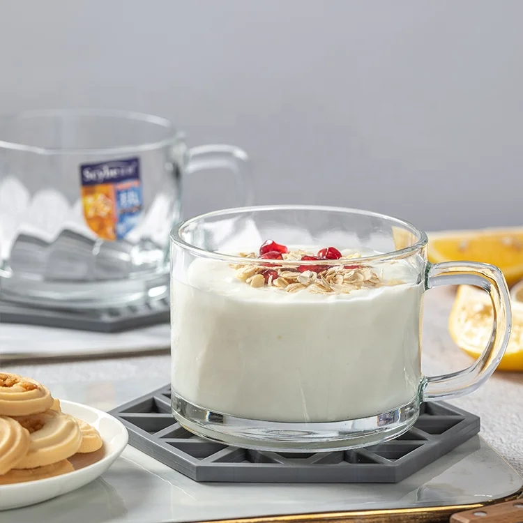 500ml Breakfast glass bowl Mugs Oat cup borosilicate glass