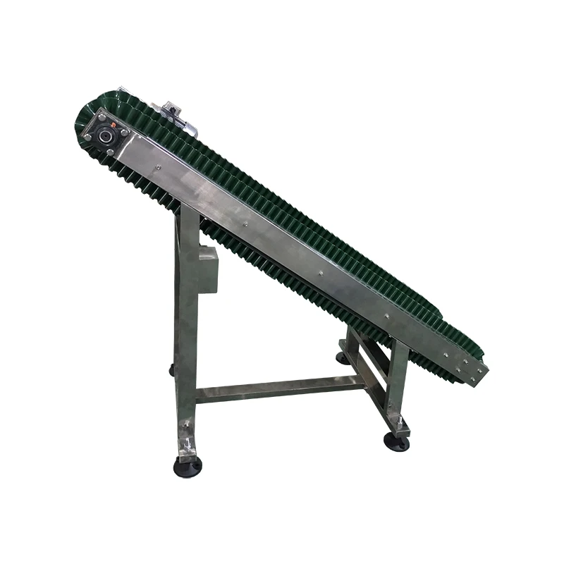 LHJ Automatic Electric Driven Incline Conveyor Belt Fabric Machine PVC PU Rubber Belt Conveyor With Side Wall  For Food Industry