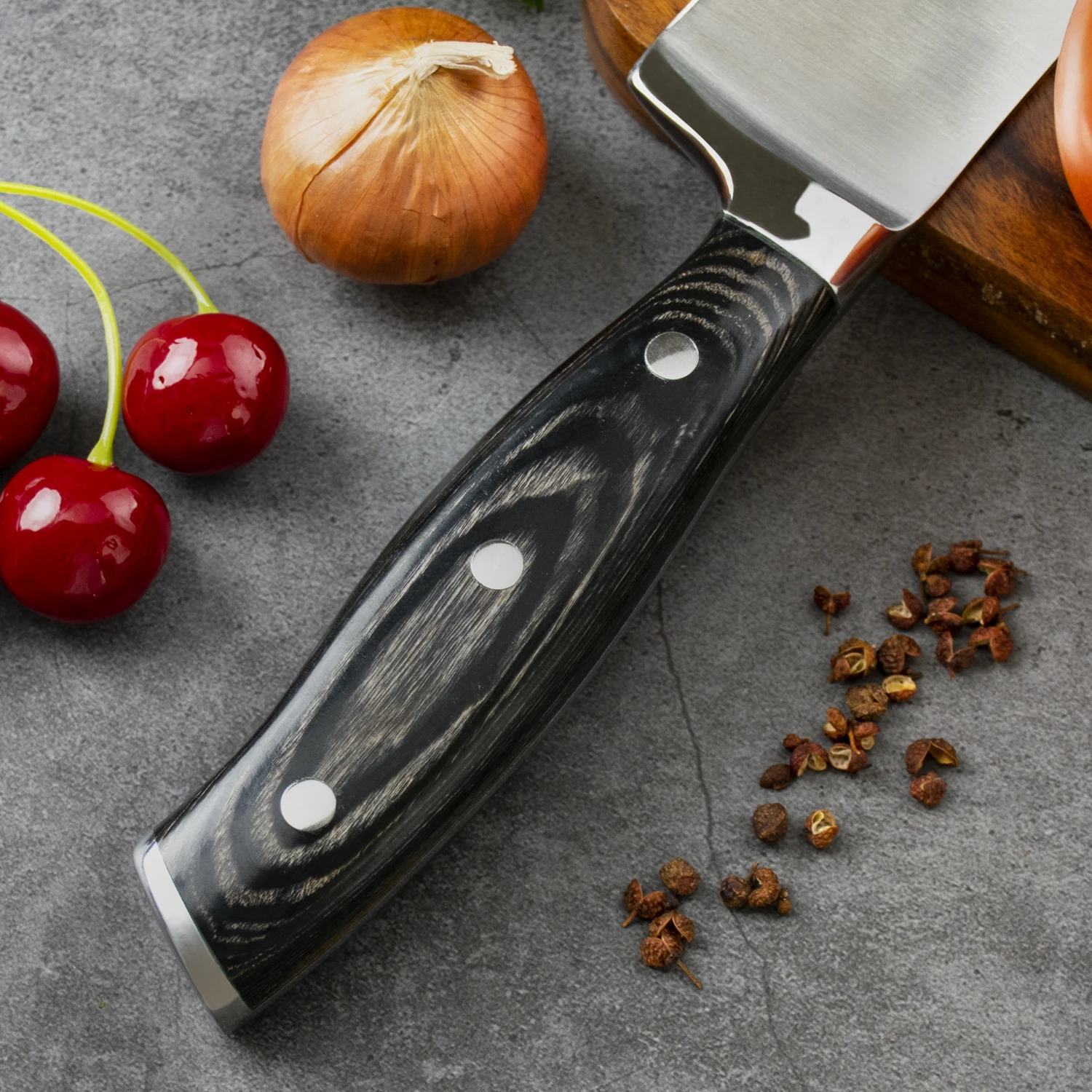 Professional High Quality 8 inch Pakka Wood Handle Kitchen Chef Knife Kitchen Stainless Steel Chef Knife